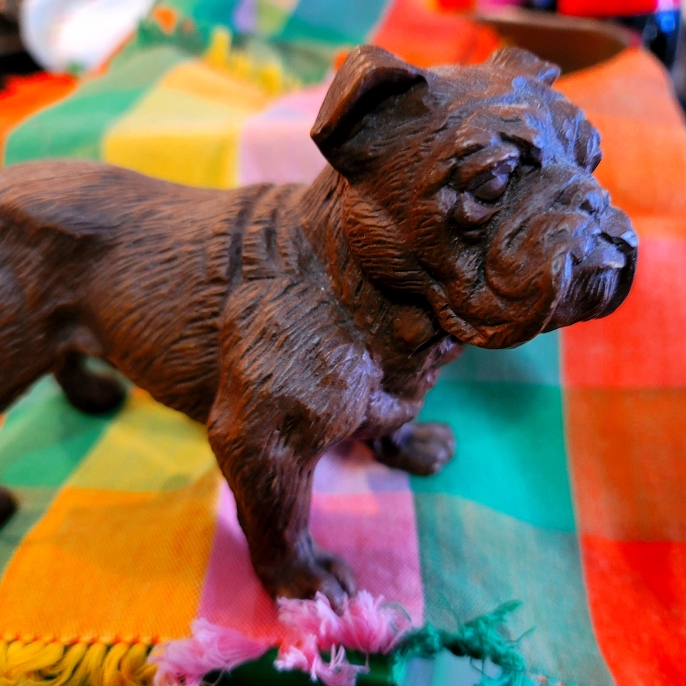 Vintage American French English Bulldog Statue Fig